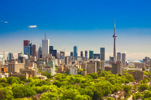 Toronto downtown panorama image in the Province of Ontario.